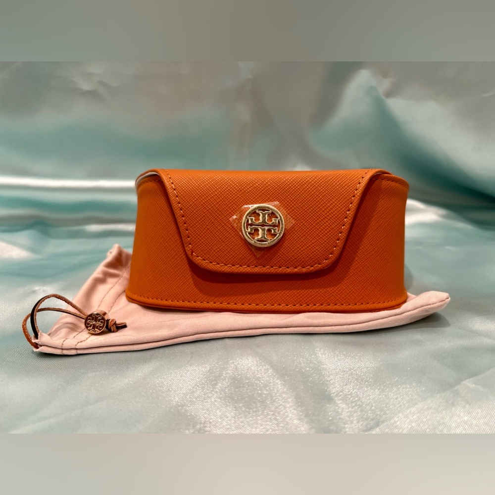 NWOT!! Tory Burch - Sunglasses Case Orange Leather W/Dust bag pouch